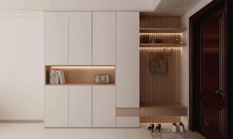 進門到頂鞋柜一體多功能柜定制